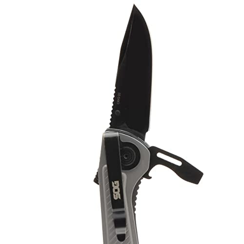 SOG Daily Everyday Solution EDC CRYO D2 Steel Compact Pocket Size Flash MT Multi-Tool, 7 Tools, Stainless-Steel Housing, Silver & Black