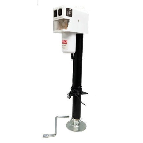 3,500 lb. Electric Trailer Jack RAM EJ-3520-WBX with Drop Leg - White