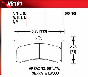 HPS Performance Hawk Performance Street Brake Pads HB101F.800