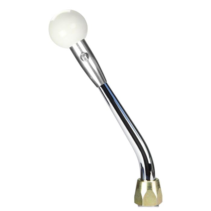 Fm Shifter Lokar Performance Products Ford Aod Chrome 8" Single Bend Lever Muscle Car White Knob