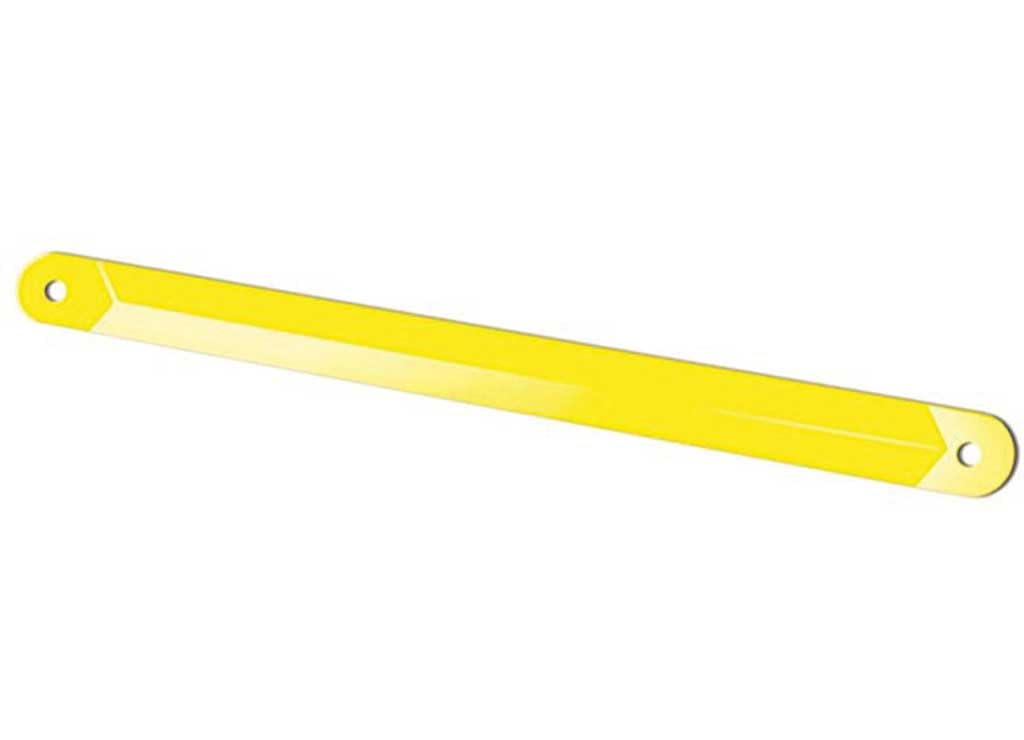 Replacement Lippert Support Arm for RV Power Stabilizer Jacks, 19.3" Long, 1-1/2" Wide, Powder-Coated Yellow Heavy-Gauge Steel, Mounting Hardware Not Included - 1134122