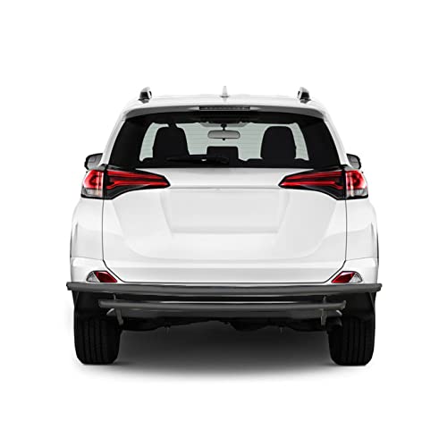 Rear Bumper Guard Black Horse Double Layer Black Compatible with 2006-2018 Toyota RAV4-CRDL-TOT202B