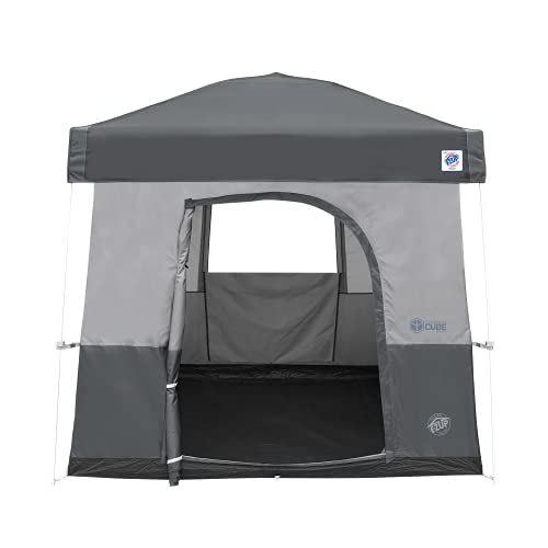 Camping Cube Sport E-Z UP, Converts 10' Angled Leg Canopy into Camping Tent, Grey (Canopy/SHELTER/Poles NOT Included)