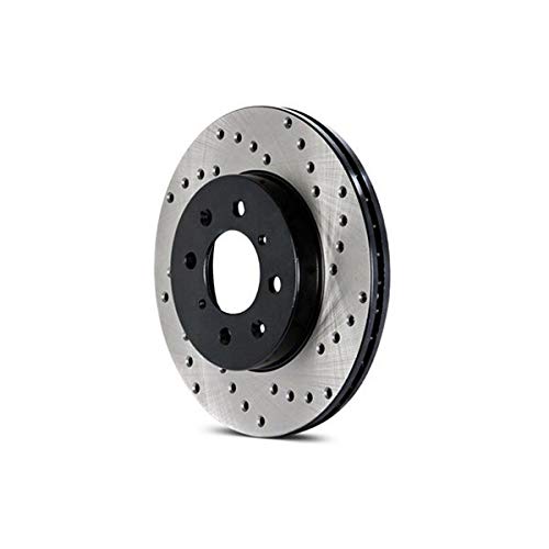 Left Stoptech 128.44204L Sport Cross Drilled Brake Rotor