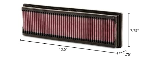 Reusable K&N Engine Air Filter: Clean Every 75,000 Miles, Washable, Replacement Car Air Filter: Compatible with 2001-2016 CITROEN/PEUGEOT (C-Elysee, Berlingo, C2, C3, 207, 301, 1007, Partner) 33-2844