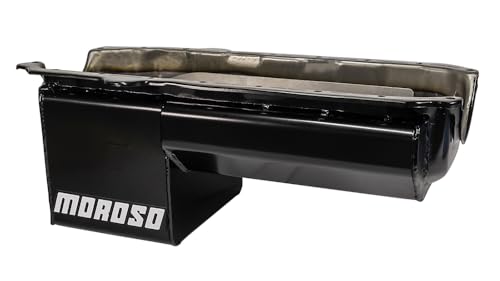 Oil Pan Moroso 21017 with Partitioned Tray for Chevy Small-Blocks Engines, Black