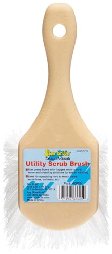 Marine-Grade STAR BRITE Short Handle Scrub Brush – Durable Star Prene Fibers for Efficient Cleaning – Ideal for Boats, RVs, and Household Use (040025)