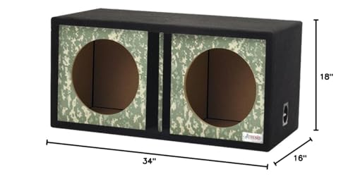 Atrend 12DVR-Desert Digi Camo GFX Series Dual Vented Divided Chamber 12" Subwoofer Enclosure