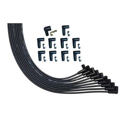 Ultra Series Moroso Universal V8 Black Spark Plug Wires, 90 Degree Plug Ends, HEI Distributor