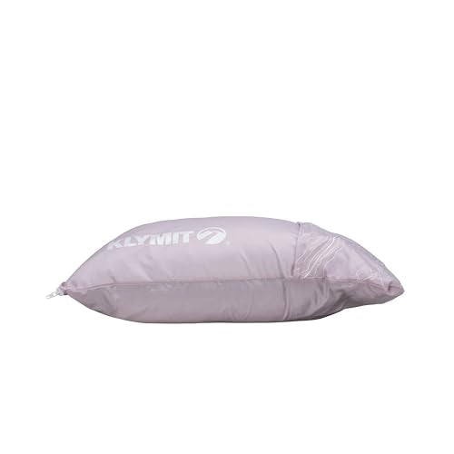 KLYMIT Camping Pillow Drift | Lightweight, Travel Head Rest for Sleep Filled with Shredded Memory Foam, Reversible Outer Cover for Extended Use, Regular Size — Orchid