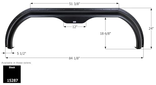 Tandem Axle Fender Skirt Icon 15287 for Nuwa - Black
