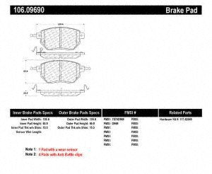 106.09690 Centric Parts, Inc. Semi-Metallic Brake Pads