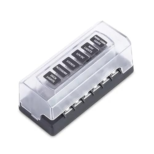 FS40850 Sierra 408 Series Fuse Block, 6 Gang Independent Source