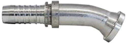 GlobalSpiral Couplings Gates 12GS-12FL22M, Code 61 O-Ring Flange, Zinc Plated Carbon Steel, 5.16", 22 1/2° Bent Tube, 3/4" ID