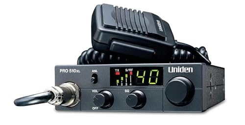 Pro Series Uniden PRO510XL 40-Channel CB Radio. Compact Design. Backlit LCD Display. Public Address. ANL Switch and 7 Watts of Audio Output. Unique PLL Circuit. S/RF LED Meter. , Black