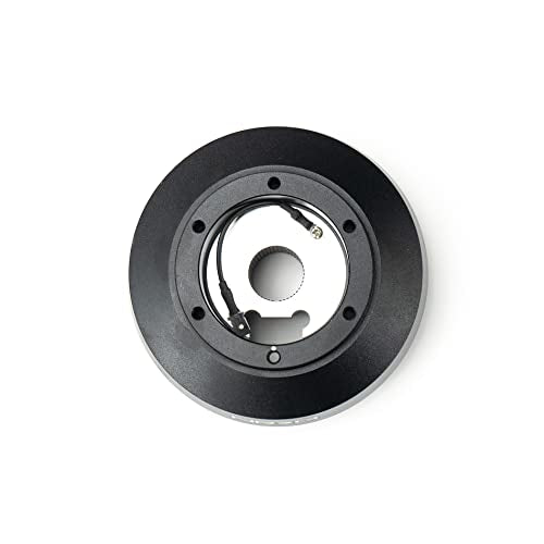 NRG Innovations Short Hub Racing Style Steering Wheel, Lockable Aluminum Steering Shaft, 6x70mm Bolt Pattern Quick Release Adapter Unit, Compatible With 08-09 Pontiac G8, Black, NRG-SRK-PG8H