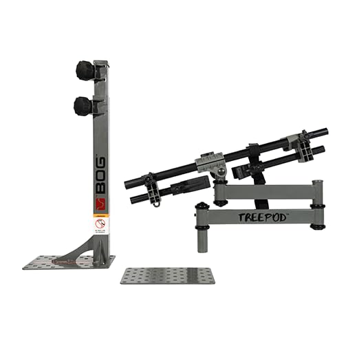 TreePod BOG Hunting Rest with Maximum Shooting Stability, Non-Marring Hands-Free Gun Rest, Adjustable Height, Ambidextrous, Tilting Frame, and Durable Design for Hunting, Shooting, and Outdoors