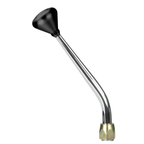 ES Shifter Lokar Performance Products GM 6L80 Chrome 10" Single Bend Lever Mushroom Black Knob