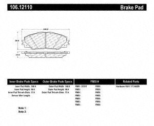 Posi Quiet Centric (106.12110) Extended Wear Brake Pad