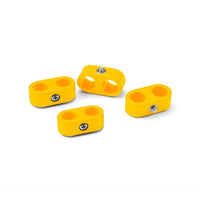 Double T-CLAMP Place, 1/2"-1/2", 4 Pieces, Yellow