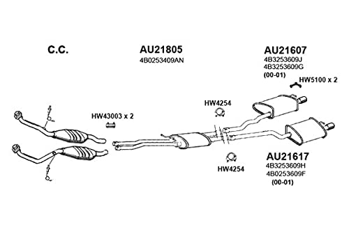 Driver Side Ansa AU21617 Exhaust Muffler