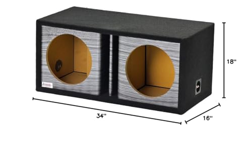 Dual Vented Atrend GFX Series Divided Chamber 12" Subwoofer Enclosure (Platinum Wood Grain)