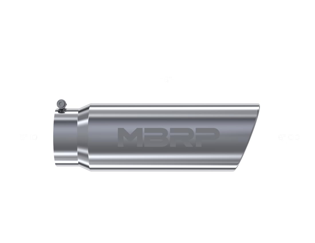 MBRP 6in OD Universal Tip Angled Rolled End 5in Inlet 18in Lgth T304 Exhaust