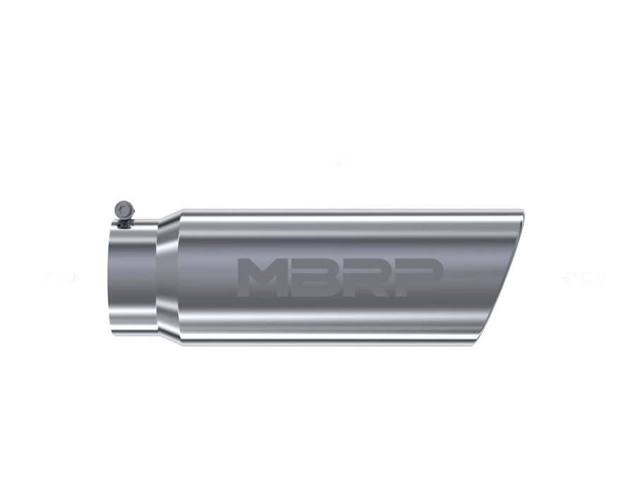 MBRP 6in OD Universal Tip Angled Rolled End 5in Inlet 18in Lgth T304 Exhaust