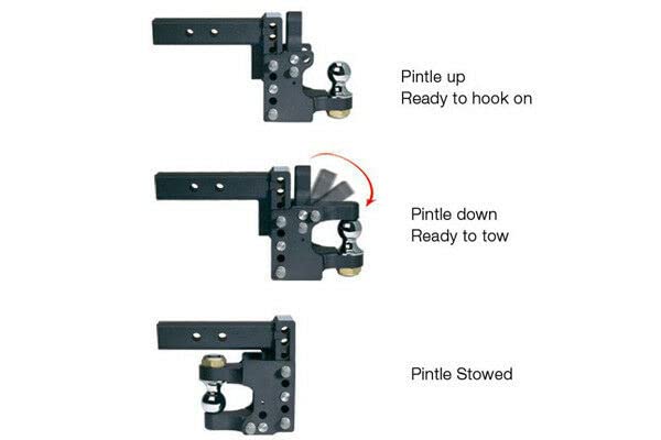 Tow & Stow Pintle - Fits 2" Receiver, 2-5/16" Ball, 8.5" Drop - TS10056