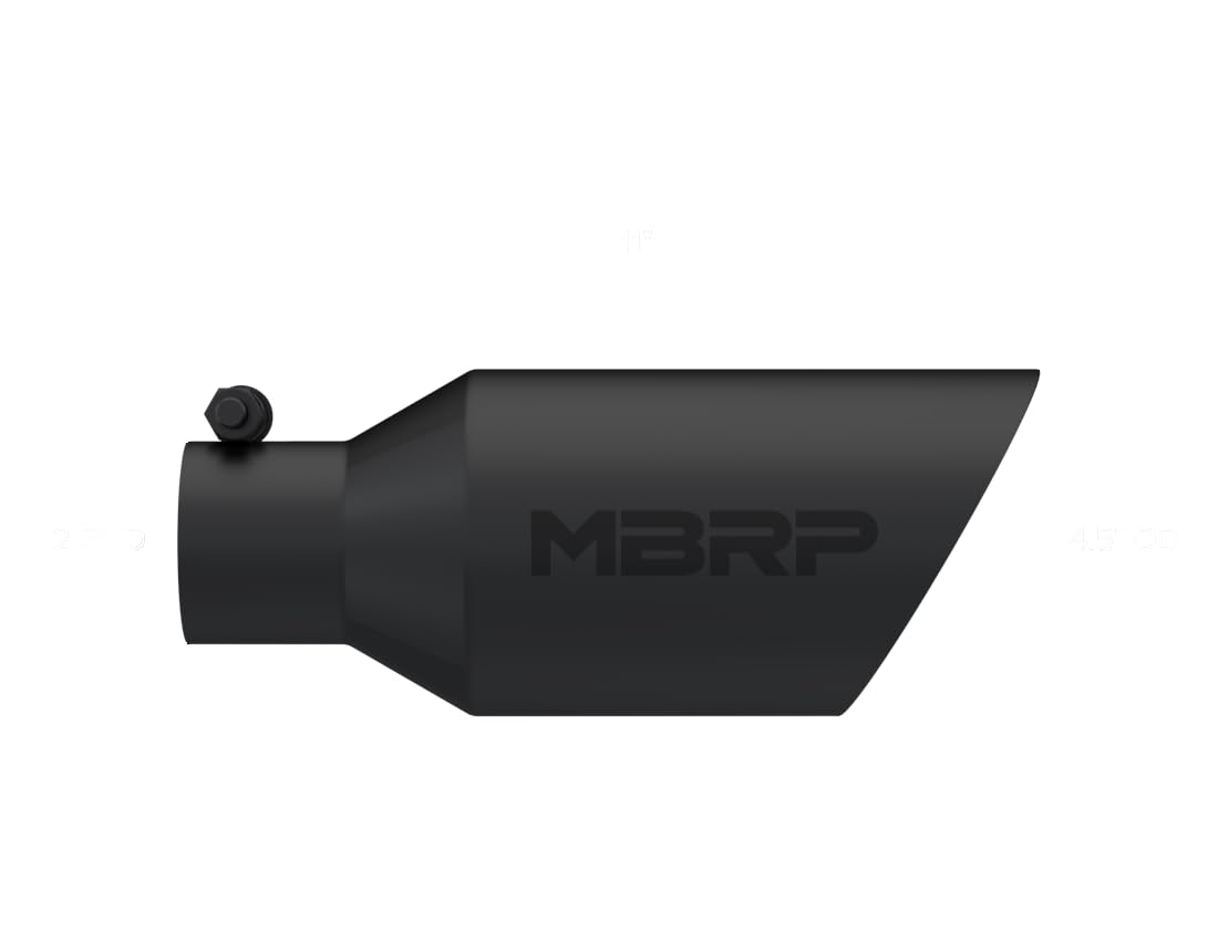 MBRP Dual Wall Universal Rolled End Angle Tip 4-1/2in OD / 2-1/2in Inlet / 11in Length - Black