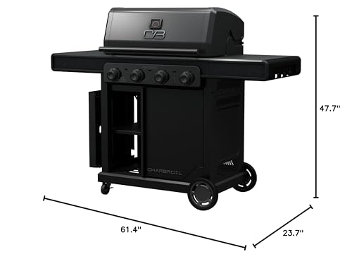 Pro Series Charbroil with Amplifire Infrared Technology 4-Burner Propane Gas Grill and Griddle Cabinet, Black - 463279224