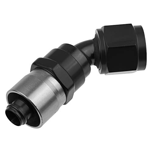 7045-16-2 Redhorse Performance Crimp Style Hose End (Black), 1 Pack