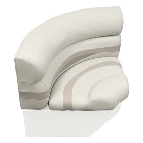 Wise Premier Series BM11002-1066 32" Bow Radius Corner Pontoon Seat Cushion Set, Stone/Mocha Java/Khaki