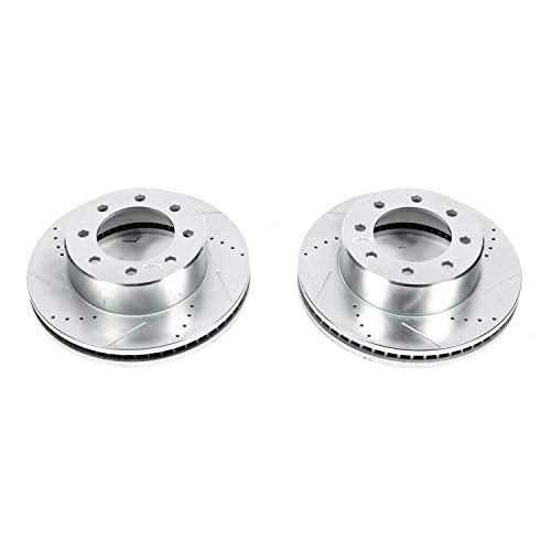 Power Stop AR8373XPR Evolution Front Drilled & Slotted Rotor Pair For Dodge Ram 2500 2009-2010, Dodge Ram 3500 2009-2010, Ram 2500 2011-2023, Ram 3500 2011-2023 [Model Specific]