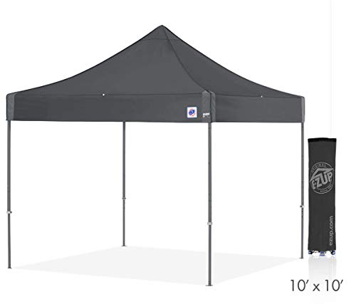 E-Z UP Instant Shelter Eclipse Canopy, 10' x 10', Gray Steel Frame and Professional Grade Gray Top