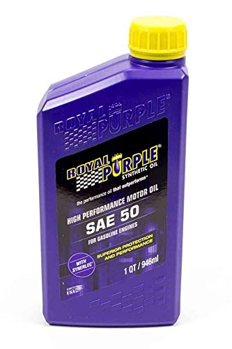 API-Licensed Heavy Duty SAE 50 Royal Purple High Performance Synthetic Motor Oil - 1 Quart, (Case of 6)