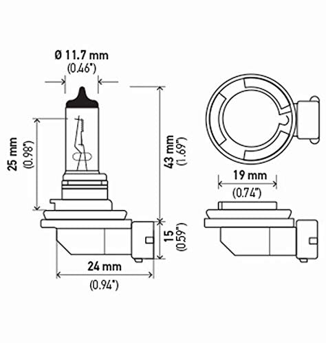 HELLA 24V H11 Standard Halogen Bulb, 70W