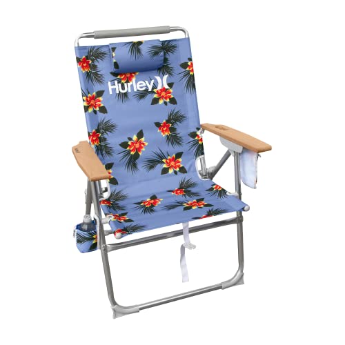 Hurley Wood Arm Hi-Boy Beach Chair, One Size, Moana Sky