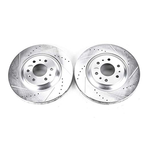 Power Stop AR82117XPR Evolution Front Drilled & Slotted Rotor Pair For Cadillac SRX 2004-2009 [Model Specific]