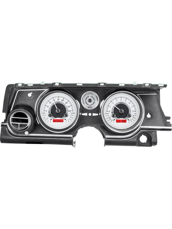 DAKOTA DIGITAL 63 Buick Riviera Analog Dash Gauge System Silver Alloy Red VHX-63B-RIV-S-R 64 65