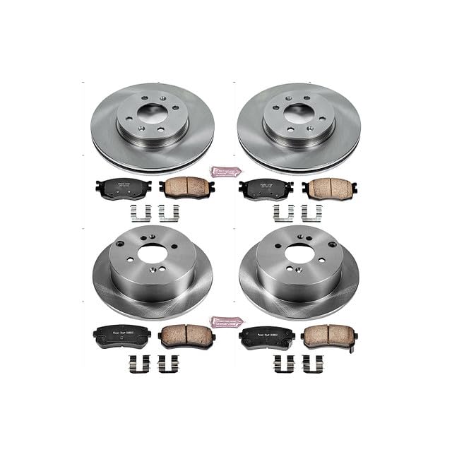 Power Stop Autospecialty KOE4091 Front and Rear Replacement Brake Kit-OE Brake Rotors & Ceramic Brake Pads