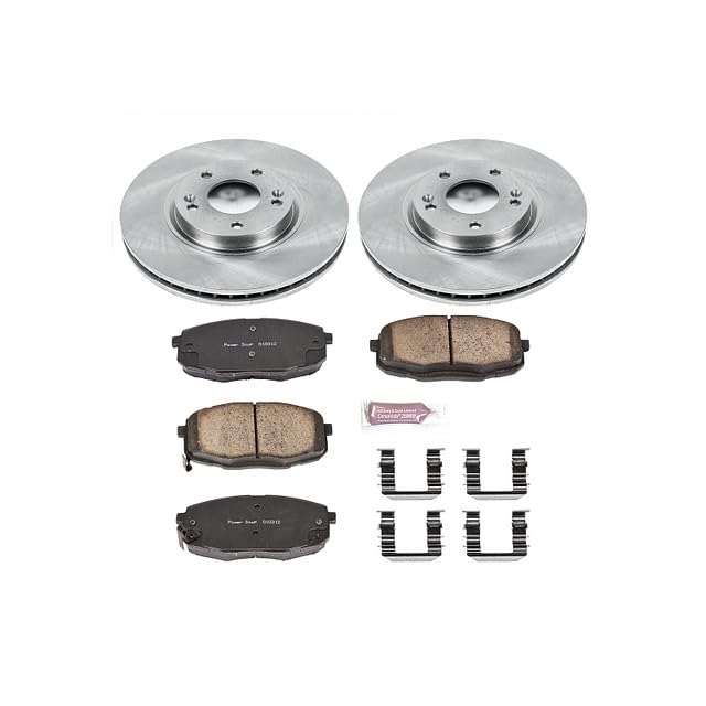 POWERSTOP Autospecialty KOE5837 Front Replacement Brake Kit-OE Brake Rotors & Ceramic Brake Pads For Kia Forte 2010-2013, Kia Forte Koup 2010-2013 [Model Specific]