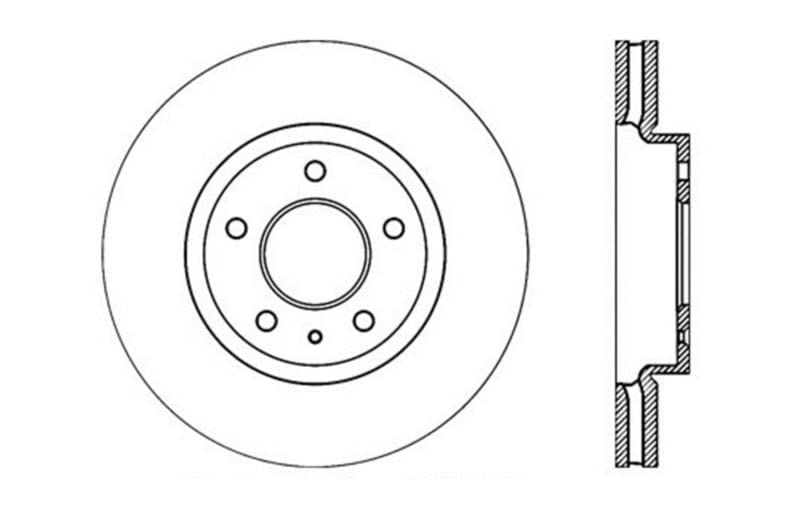 Sport Drilled/Slotted Brake Rotor StopTech 127.66067L (Front Left), 1 Pack