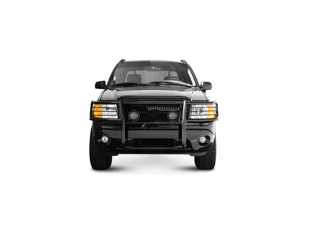 Bumper Guard Modular Black Horse Grille brush Come with Pair of 5.3" Dia.LED Lights with Black Trim Rings Compatible with 2002-2005 Ford Explorer-17FJ26MA-PLFB