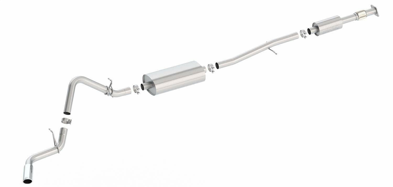 BORLA Cat-Back Sys. 140800 for '19-'23 Chevrolet Silverado 1500/GMC Sierra 1500 2.7L Turbo AT 2 & 4WD Ext. Cab 6' 7" Bed/Crew Cab 5' 9" Bed. O.E. Single Side Exit. Adapter 60708 For Crew Cab 6' 7" Bed