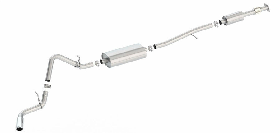 BORLA Cat-Back Sys. 140800 for '19-'23 Chevrolet Silverado 1500/GMC Sierra 1500 2.7L Turbo AT 2 & 4WD Ext. Cab 6' 7" Bed/Crew Cab 5' 9" Bed. O.E. Single Side Exit. Adapter 60708 For Crew Cab 6' 7" Bed