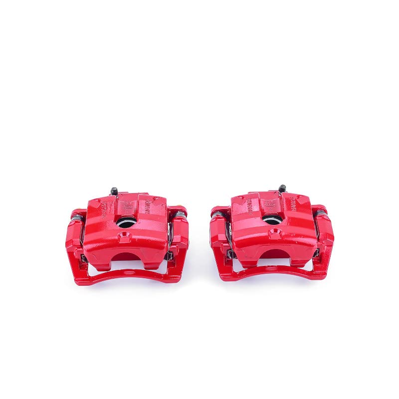 Power Stop Pair of High-Temp Red Powder Coated Rear Calipers For Cadillac CTS 2008-2009 [Model Specific]