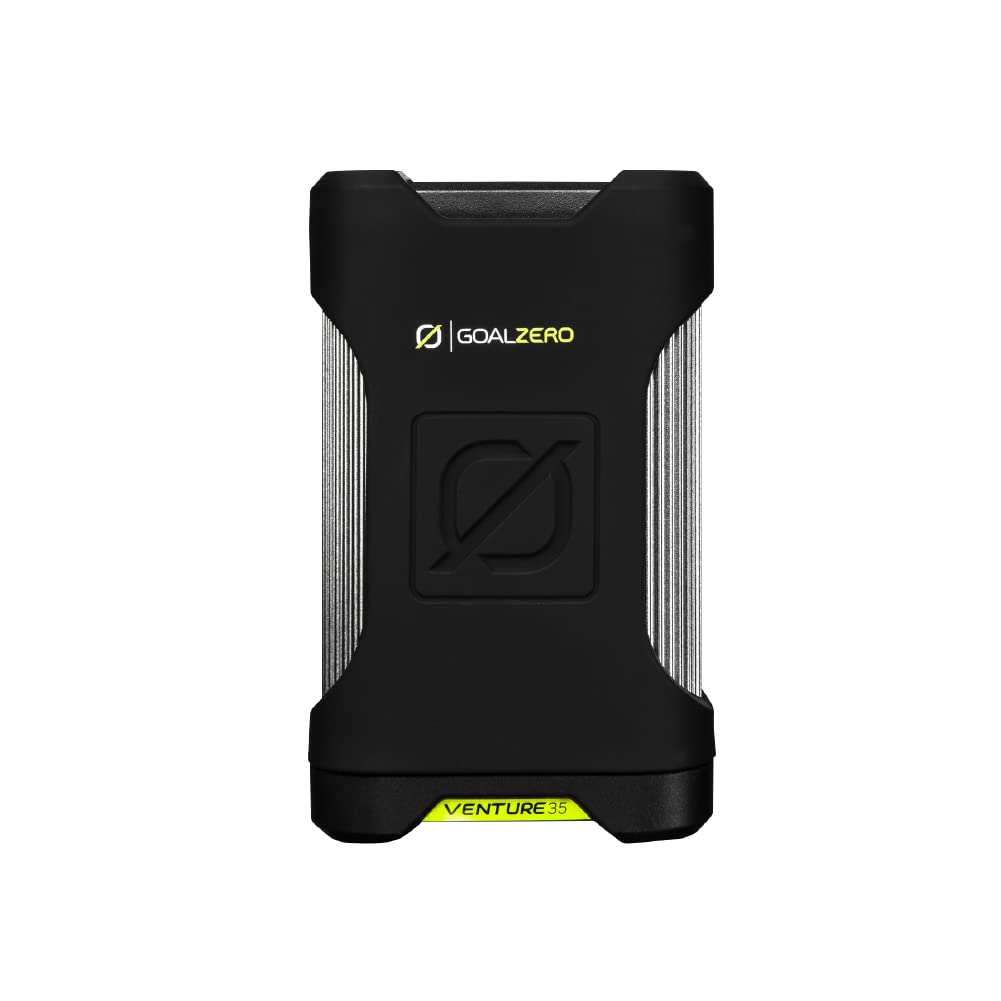 Goal Zero 35 Venture Portable Charger Power Bank 9600mAH 18W USB-C Power Delivery Port 2 USB Outputs IP67 Rating 50 Lumens Flashlight