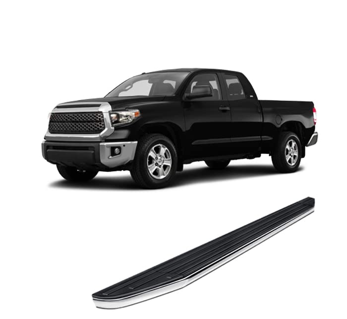 Black Aluminum Black Horse Premium Running Boards Compatible with 2007-2021 Toyota Tundra