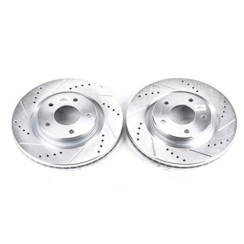 Power Stop Front JBR1538XPR Drilled & Slotted Rotor Pair For Nissan Juke 2011-2017, Nissan Sentra 2017-2019 [Model Specific]